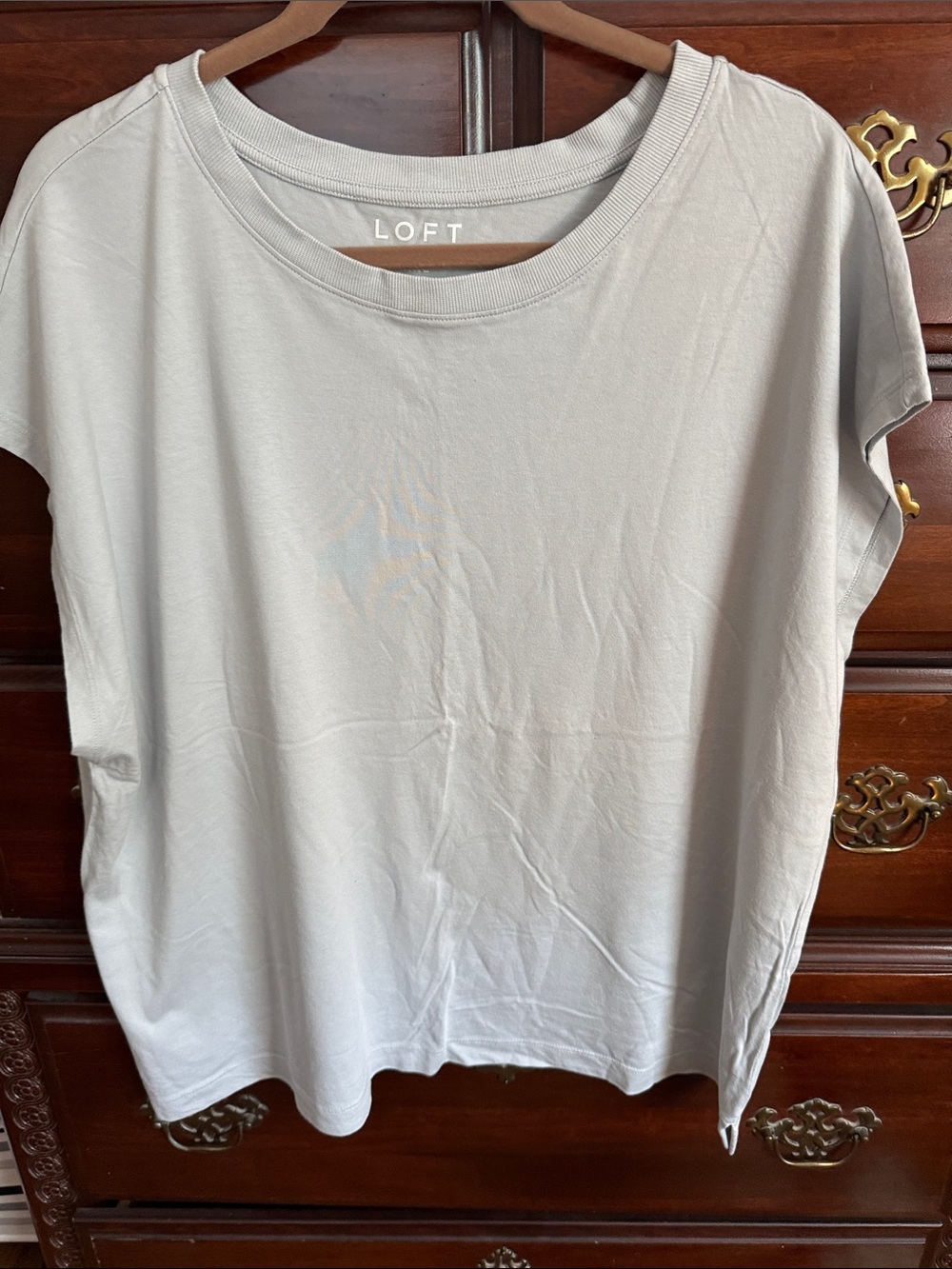 LOFT XXL Light Gray Short Sleeve Crewneck Tee